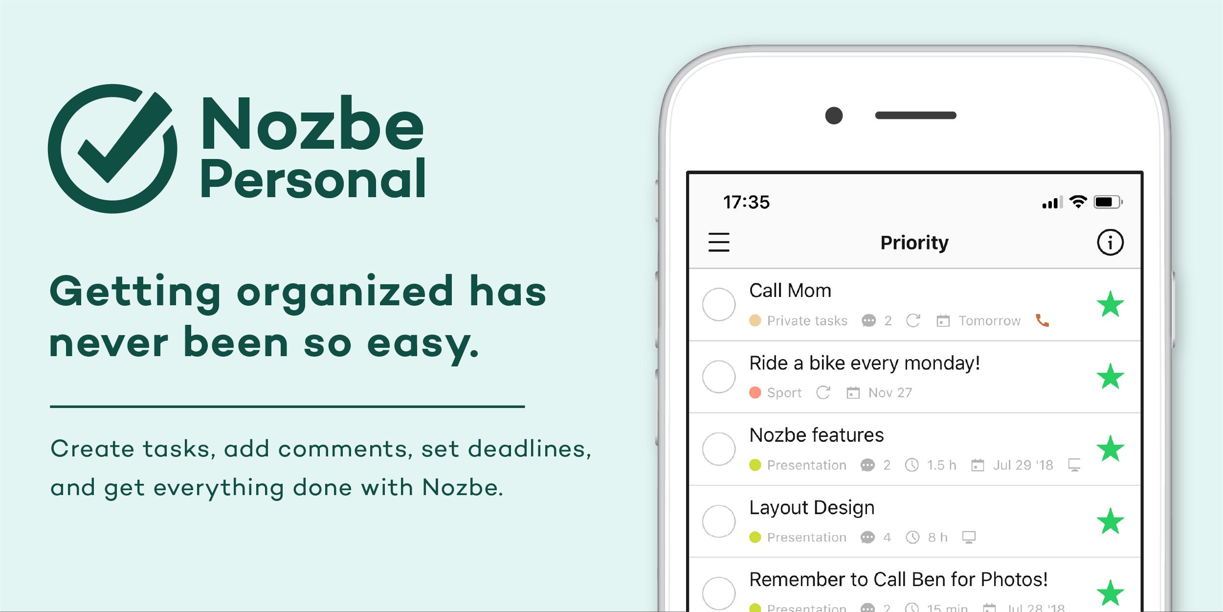 Nozbe the best GTD to do list app: affiliate banner